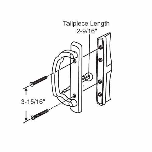 Gordon Glass Co Stb Sliding Glass Patio Door Handle Set Mortise Type White 3 1516 Screw Holes 7258